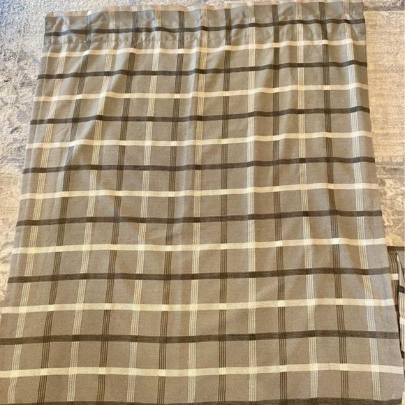 4 J Queen 51W x 62L Plaid LINED Rod Pocket Curtain Panels with Hooks